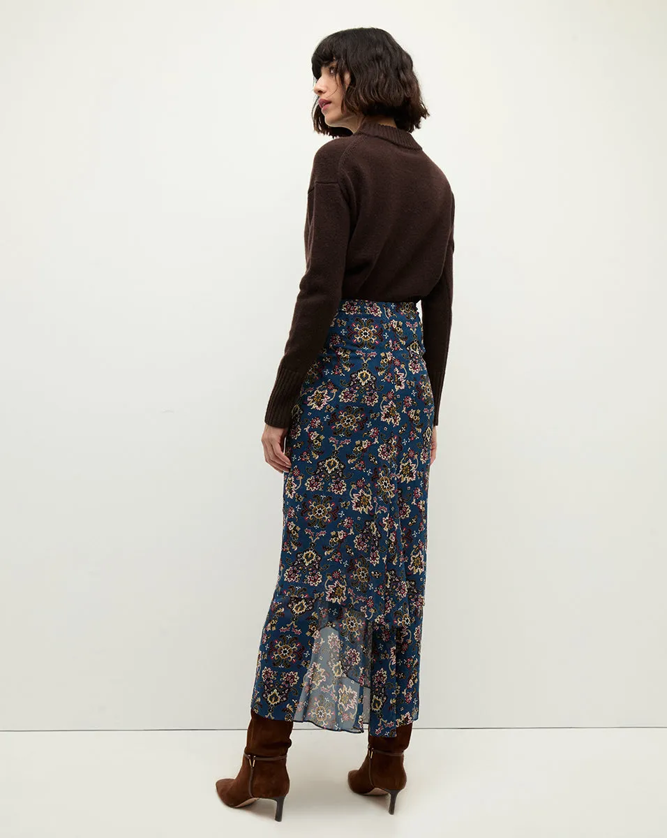 Sira Ruched Silk Skirt