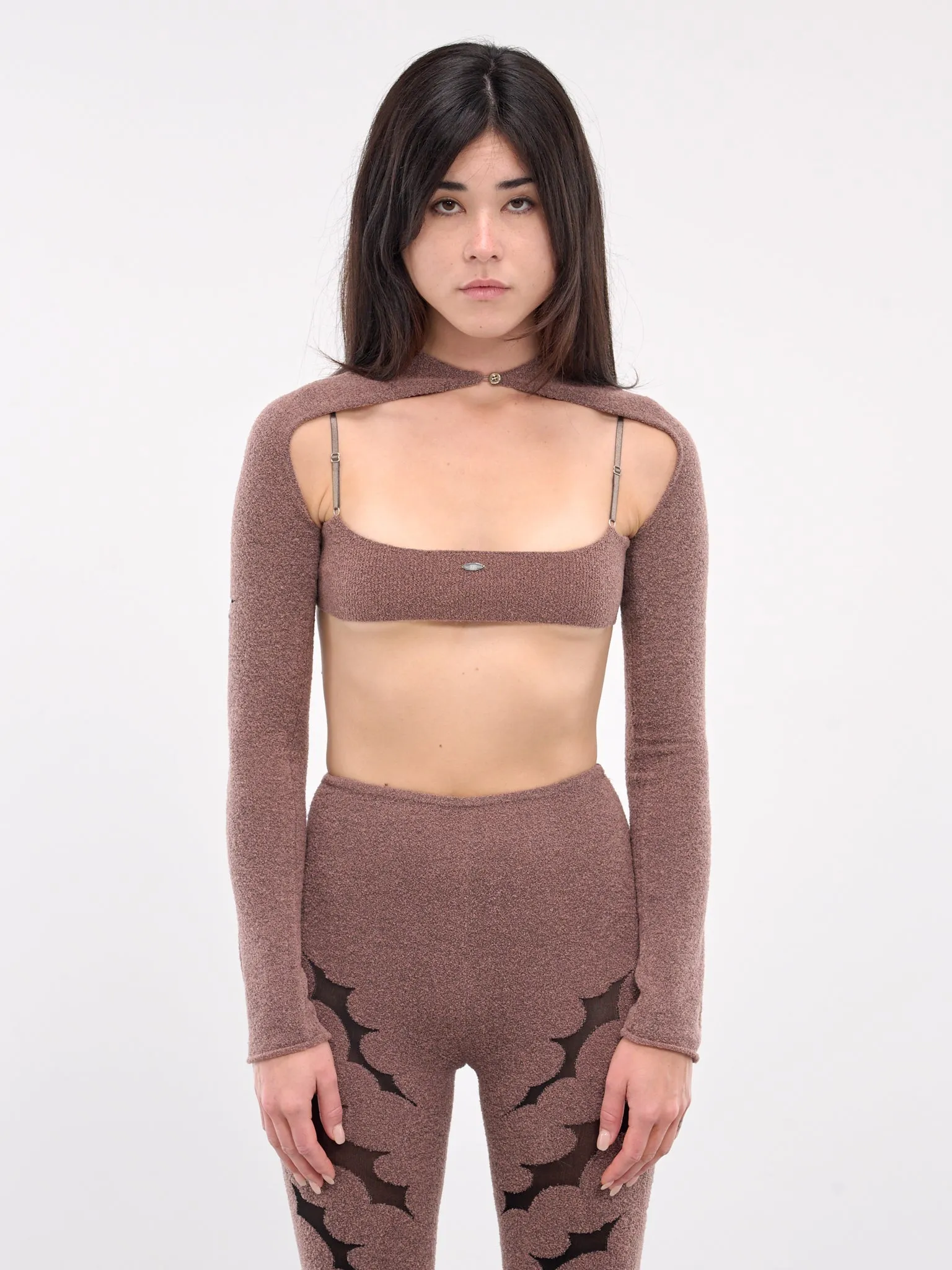 Thorn Intarsia Knit Sleeves (KN08T-TEA-ROSE)