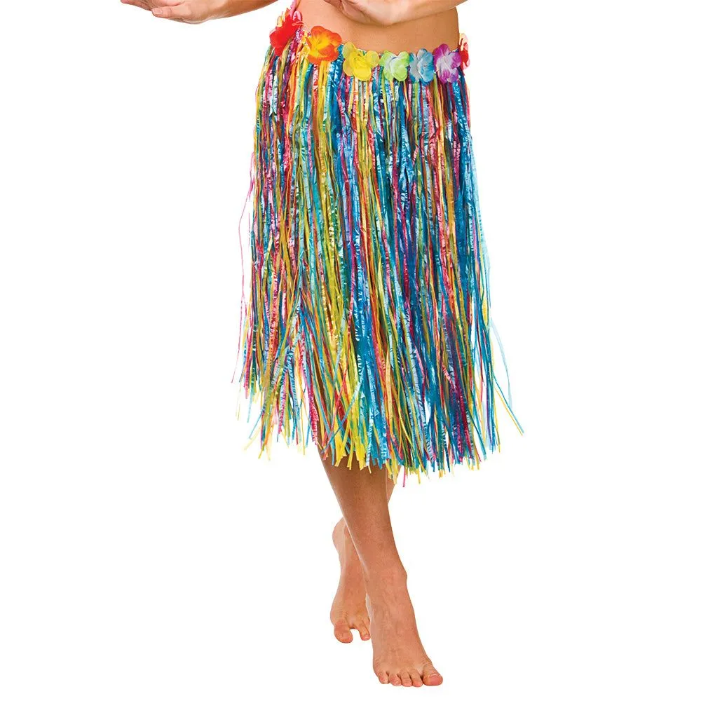 Unisex Hawaiian Hula Skirts Multi-Coloured 60cm Long