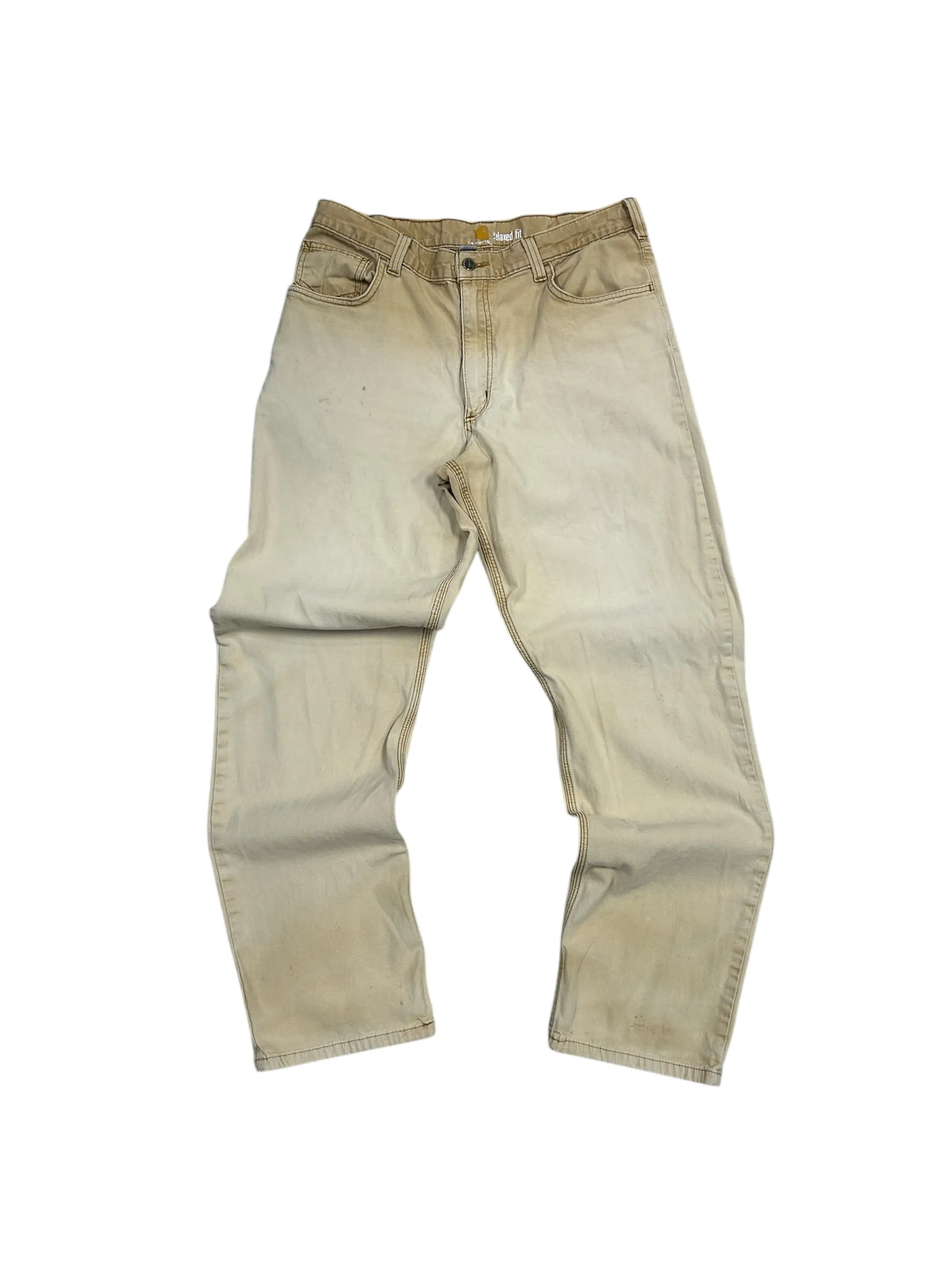 Vintage Carhartt Relaxed Fit Faded Beige Work Pants