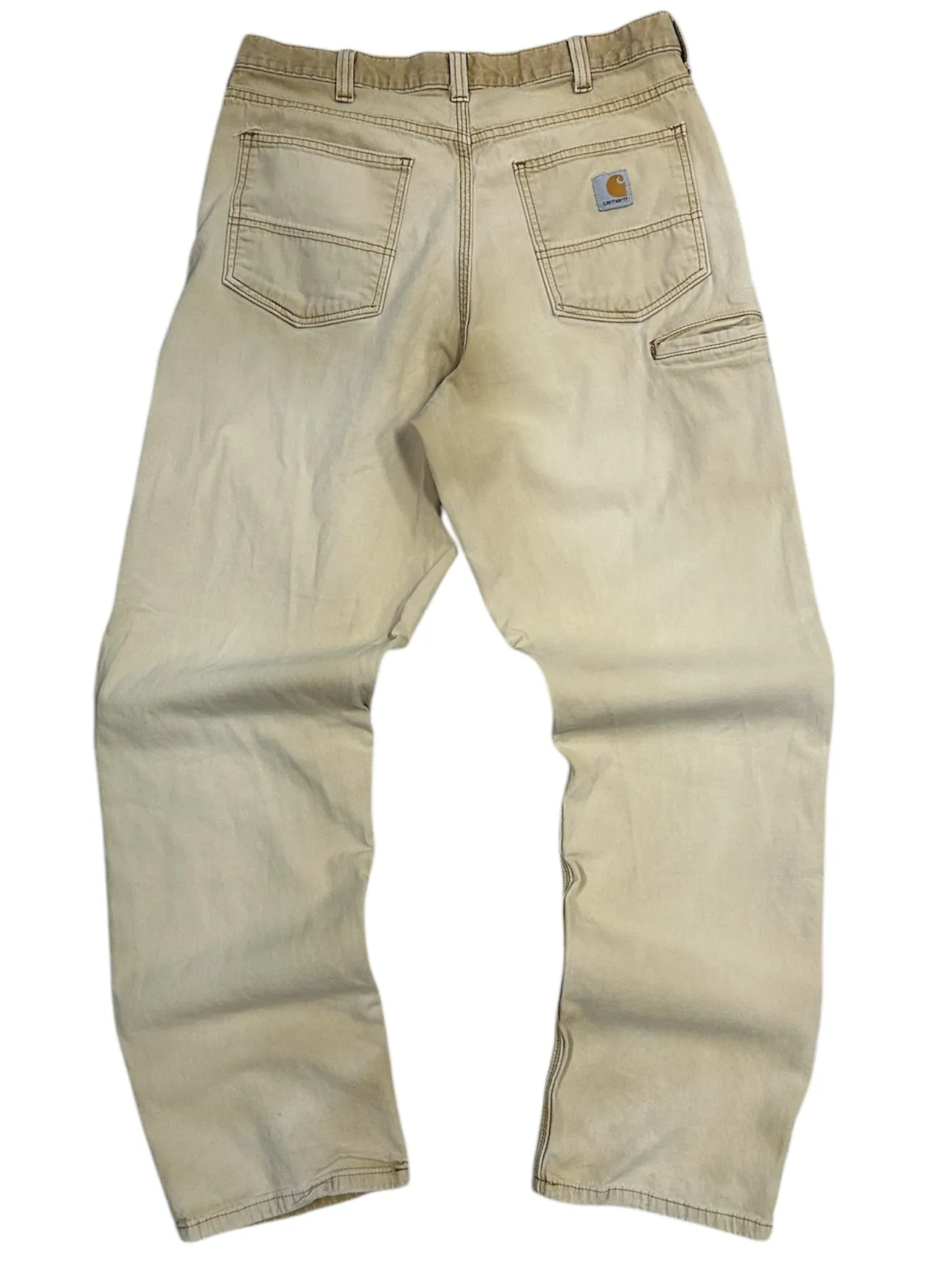 Vintage Carhartt Relaxed Fit Faded Beige Work Pants