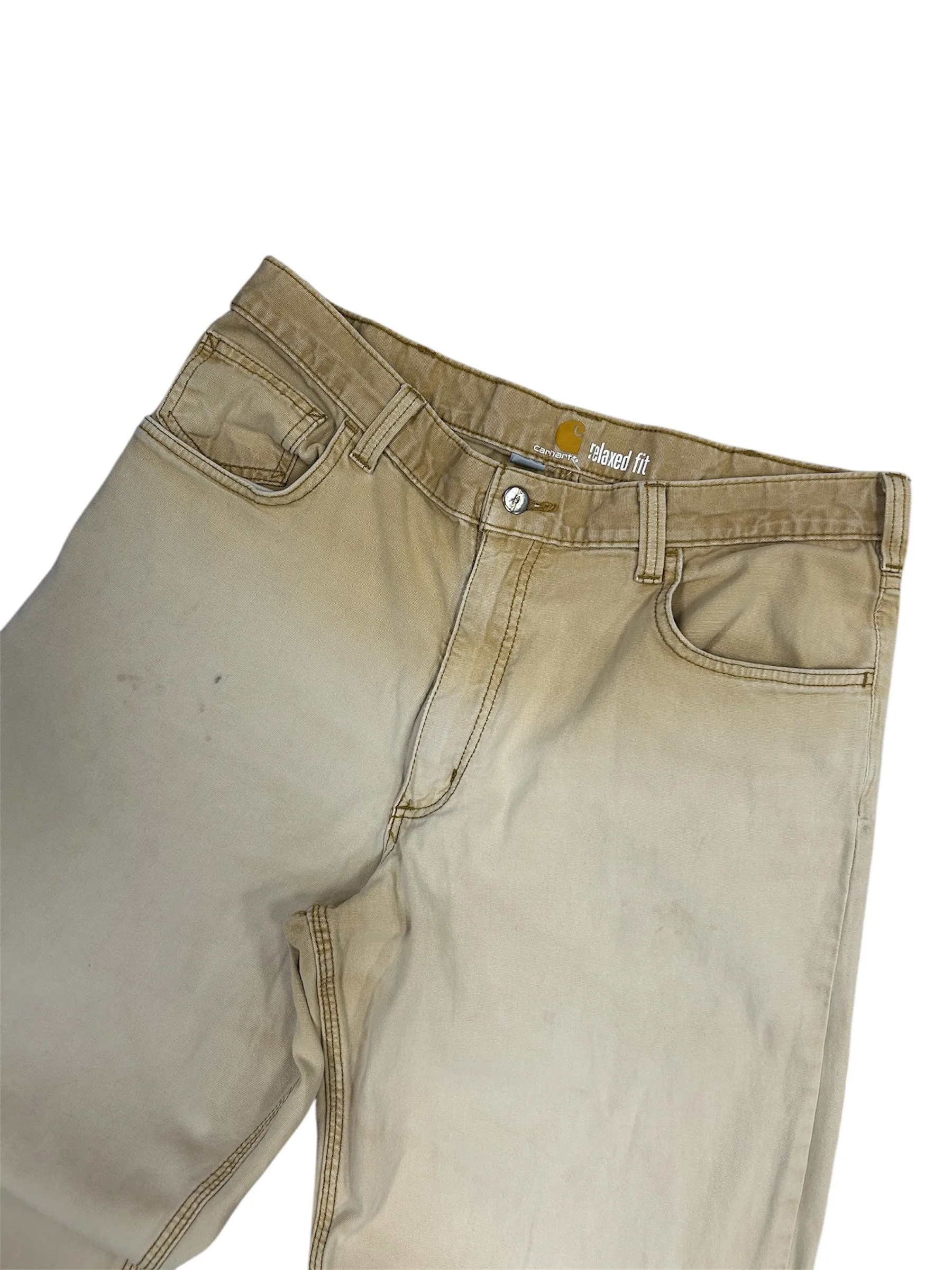 Vintage Carhartt Relaxed Fit Faded Beige Work Pants