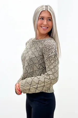 Warm Thoughts Crochet Sweater - Dry Herb