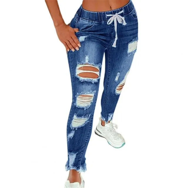 Women Jeans Ripped Hole Stretchy