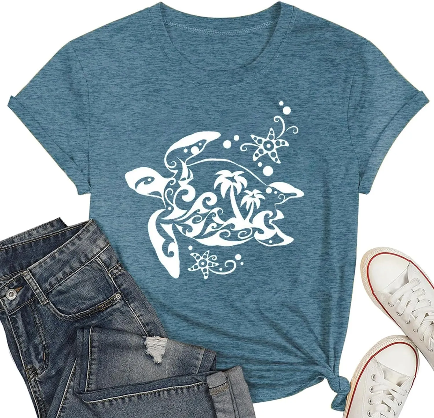 Women's T Shirts Short Sleeve Shirt Cute Graphic Tees Loose Casual Summer Tops